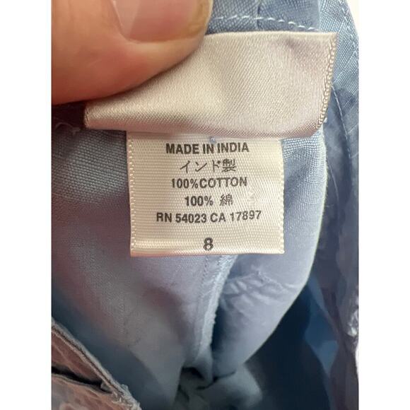 Gramicci Blue Camo Cropped Cargo Pants 100% Cotton Size 8 - Picture 7 of 7